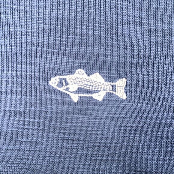 ORVIS XL Heather Navy Mock Neck Quarter Zip Knit Sweater - Picture 9 of 13